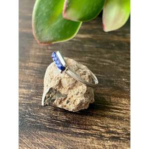 Sterling <b>Silver</b> Bar <b>Ring</b> Size 6.5 with Ruby and Zircon Gold Plated Fine Jewelry <b>for</b> <b>Men</b> - Product Image 4
