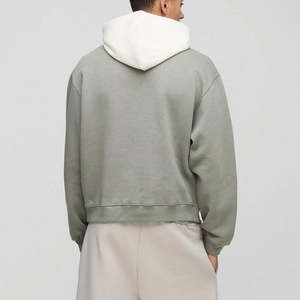 Venta al por mayor nueva otoño Colorblock hombres Sudadera con capucha personalizada pantalla impresa Sudadera con capucha cuadrada de gran tamaño - Product Image 3