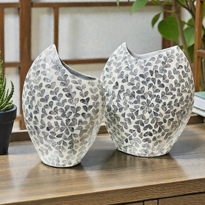 Elegante Juego de Jarrones de Bambú y Madera con Incrustaciones de Madreperla, Hecho a Mano en Vietnam, con Patrón a Juego, Adorno Decorativo - Product Image 1