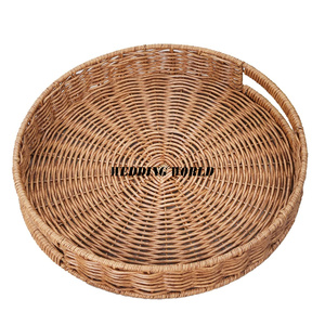 Fabricante de bandeja de servicio de ratán Plato de diseñador hecho a mano de calidad premium Bandeja de ratán nueva elegante y clásica - Product Image 1