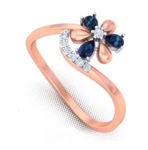 Élégante bague de fiançailles en diamant plaqué or rose 18 carats de haute qualité Best-seller Certification IGI Anniversaire de mariage tendance - Product Image 1