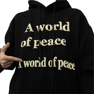 2024 personnalisé graphique hommes surdimensionné sweat à capuche lourd polaire 3D mousse pour bouffée impression solide à manches longues fermeture éclair hiver - Product Image 5