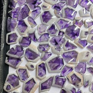 Tranche d'améthyste naturelle de haute qualité Cabochon de pierres précieuses en vrac Lot de taille de forme de mélange de qualité supérieure pour les utilisations de bijoux - Product Image 5
