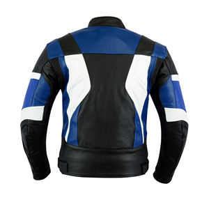 Blouson de moto unisexe en cuir véritable coupe-vent pour la course, vente en gros, blouson de moto robuste pour motards, personnalisation OEM - Product Image 6