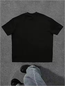 Camiseta personalizada de peso pesado Camiseta con estampado de logotipo Boxy Fit Crop Blank 100% Camiseta de algodón para hombres - Product Image 2