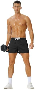 Pantalones cortos de verano de poliéster 100% listos para enviar para hombre, pantalones cortos deportivos informales con logotipo personalizado, pantalones cortos de malla, tela peinada - Product Image 6
