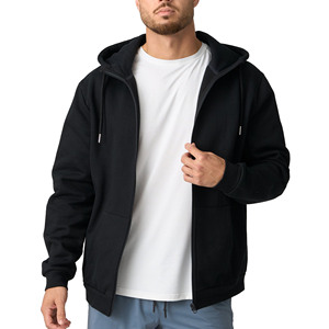 Haute qualité 100% coton hiver polaire imperméable pull à capuche épais blanc uni unisexe Logo personnalisé grande taille hommes - Product Image 4