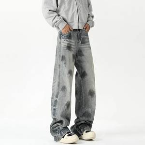 กางเกงยีนส์ผ้ายืดสำหรับผู้ชายออกแบบได้ตามต้องการเสื้อผ้าแนวสตรีทฮิปฮอปสไตล์วินเทจ3D - Product Image 2