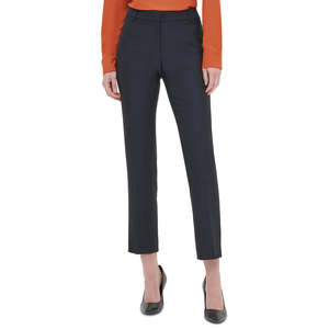 Pantaloni Calvin Klein da Donna in Twill a Gamba Stretta Blu Navy Taglia XL - Traspiranti, Antipiega, Modello a Matita per l'Ufficio, Vita Media - Product Image 1