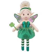 June Garden - Poupée de jardin enchantée de 12 pouces - Poupée en peluche Clover - Douce et moelleuse - Pour filles - Robe verte et ailes - Âges 5-7 ans