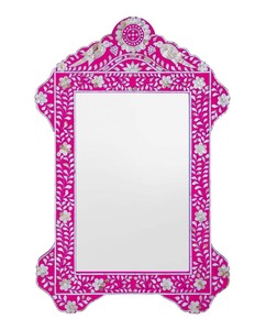 Luxury Large Rectangle Mother of Pearl Inlaid Wood Wall Decorative <b>Mirror</b> <b>Framed</b> Bedroom Living Room Bathroom faizacraft - Product Image 1
