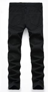 กางเกงยีนส์ผู้ชายทรงสกินนี่ แต่งลายปะ ลุคสตรีทแวร์ คุณภาพสูง ผลิตจากวัสดุคุณภาพเยี่ยม ซักฟอกแบบวินเทจ ทำสีซีดแบบดิสเทรส - Product Image 2