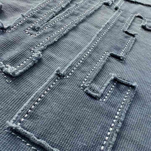 T-shirt personnalisé lourd 100% coton sérigraphie délavée au soleil avec lavage à l'acide broderie chenille - Product Image 3