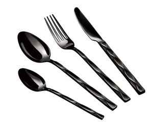 High Quality Metal Black <b>Spoon</b> Knife Fork Cutlery Set In Wholesale Price With Customization - Product Image 1