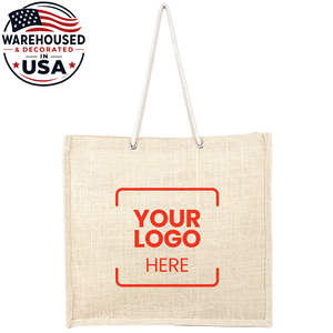 Sac fourre-tout et sac cadeau en jute réutilisable et écologique - Style bohème vintage, motif uni pour le shopping, la plage, les voyages et l'usage quotidien - Product Image 5