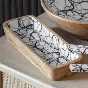 Wooden Printed Resin Decal Bowl <b>High</b> Quality Home Decor <b>Table</b> Top <b>Kitchen</b> Ware Mango Wood Bowl - Product Image 6