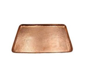 Exportateur et fabricant de plateaux de service en cuivre et en aluminium avec poignées rondes et rectangulaires de style martelé pour l'exportation - Product Image 6