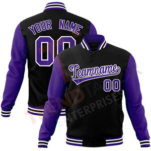 Veste de baseball vintage, logo personnalisé OEM, broderie sur les manches, taille plus pour hommes - Product Image 5