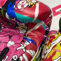 Guantes de Boxeo Fairtex, Totalmente Personalizados, Nuevo Diseño Impreso, Profesionales de Muay Thai, Cuero Genuino de Vaca, Acolchado Multicapa