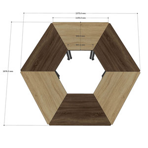 FOS 6-Piece Modern & Contemporary <b>Office</b> Furniture Trapezoidal Mobile <b>Table</b> Set with Iron Legs Plywood Frame-for Hotels-FOS009 - Product Image 4