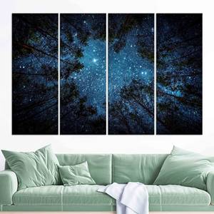 Toile imprimée : vue nocturne étoilée, décoration murale moderne, lot de 4 toiles - Product Image 1