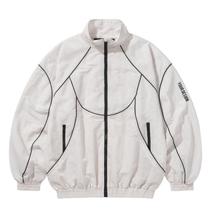 เสื้อแจ็กเก็ตแนวสตรีทแบบมีซิปรูดซิปของผู้ชายเสื้อแจ็คเก็ตไนลอนน้ำหนักเบาซับในว่างเปล่ากันน้ำ - Product Image 5