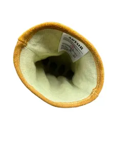 Gants de soudage résistants à la chaleur cuir de vache fendu couleur jaune gants de pompier de sécurité de Protection incendie - Product Image 5