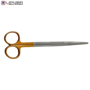 Ciseaux Metzenbaum à lame arrondie en acier inoxydable de qualité supérieure, finition dorée, instrument chirurgical droit, certifié MOL CE - Product Image 3
