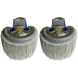 Hombreras con Flecos de Alta Calidad, Reutilizables, de Tela, con Hilo Metálico Dorado, Bordadas, para Uniformes - Product Image 3