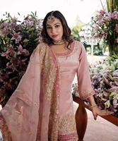 Atasan Sharara Viscose Rayon dengan Bordir, Pakaian Pesta India Desainer, Setelan Salwar