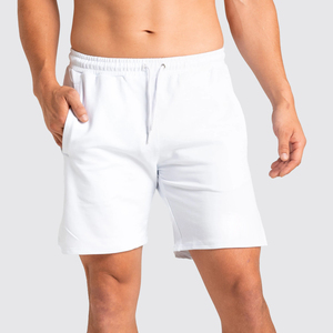 Vente en gros de shorts de jogging en coton éponge français épais pour hommes service OEM avec cordon de serrage plaine streetwear shorts de survêtement en polaire - Product Image 5