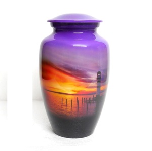 Urne funéraire artisanale en aluminium multicolore, design abstrait arc-en-ciel artistique pour adulte, pour l'affichage d'urnes décoratives humaines. - Product Image 5