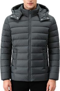 Veste matelassée thermique d'extérieur pour homme, coupe-vent, légère, avec capuche, parka, vêtements de sport - Product Image 6