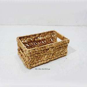 Juego de Almacenamiento Redondo y Rectangular de Jacinto de Agua Rústico y Ecológico Personalizado de Artex Dong Thap - Product Image 3