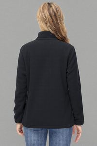 2024 chaqueta de invierno Polar suave con cremallera para mujer, chaqueta transpirable de algodón ligero con bolsillos estampados para exteriores, chaqueta de talla grande - Product Image 3
