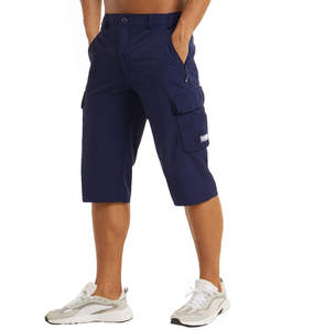 Pantalones cortos cargo transpirables de algodón 100% personalizados para hombre técnicas bordadas sólidas bolsillos múltiples para caza táctica al aire libre - Product Image 1