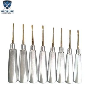 Élévateurs dentaires plaqués or pour extraction dentaire non traumatique, utilisés pour desserrer les dents et retirer les racines, instruments dentaires - Product Image 1