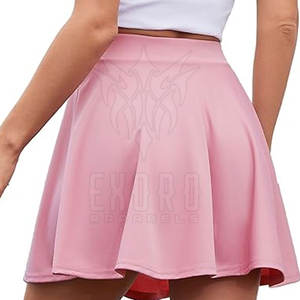 กระโปรงสเก็ตเตอร์ผ้าฝ้าย/โพลีเอสเตอร์แฟชั่นสำหรับผู้หญิงความยาวสั้นออกแบบได้ตามต้องการสำหรับฤดูร้อน - Product Image 2