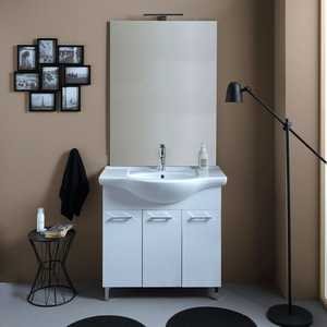 85cm <b>White</b> Export Floor-Standing Bathroom Cabinet with Sink <b>Mirror</b> and Ravenna Lamp Bathroom Sets - Product Image 2