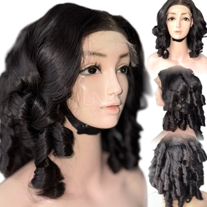 Perruque noire rebondissante de haute qualité en cheveux naturels bruts, avec fermeture frontale, 100 % cheveux humains vietnamiens - Product Image 3