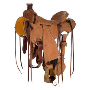 Manaal Enterprises Wade Tree Selle de travail en cuir de qualité supérieure pour ranch de style western (siège : 41,5 cm, le wade confortable