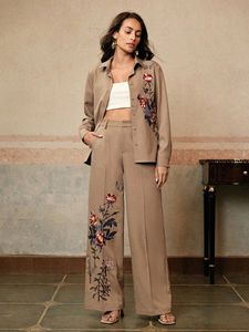 Cao Cấp Làm Phụ Nữ Thanh Lịch Của Dây Bộ Phòng Chờ Mặc Tùy Chỉnh Vải Làm Cho Phong Cách Tùy Chỉnh Thêu Dây Thiết Lập Cho Phụ Nữ Của - Product Image 4