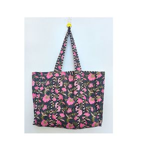 Nouveau sac fourre-tout en coton matelassé Kantha pour femmes sacs à main décontractés de créateur avec deux poignées/sangles pour le shopping - Product Image 4