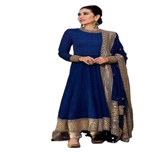 ชุดเดรสยาวแบบอินเดีย Anarkali Salwar Suit สำหรับงานปาร์ตี้ของผู้หญิง คุณภาพดีที่สุดจาก Kanya Libas ผลิตจากผ้าลินิน ในราคาขายส่งที่ดีที่สุด - Product Image 1