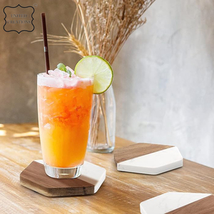 Eco-Friendly <b>Ceramic</b> <b>Coasters</b> Set Classic Wooden & Stone Design for Home Decor - Product Image 6