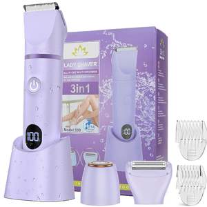 Afeitadora Eléctrica 3 en 1 para Mujer, Uso en Seco/Húmedo, Resistente al Agua IPX7, Recortadora de Triple Cuchilla para Bikini, Axilas, Cara y Nariz - Product Image 3