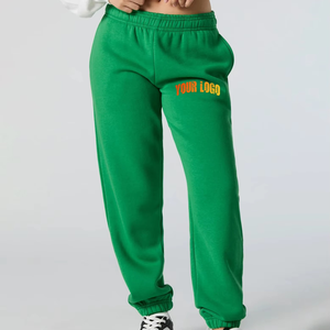 Pantalon de jogging ample et décontracté pour femme, style fitness, avec cordon de serrage, en molleton respirant, taille haute, coupe droite et jambe large - Product Image 1