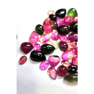 54 piezas de turmalina múltiple natural de 6mm a 12mm cabujón redondo de pera ovalada 124 Cts lote Iroc ventas cabina de piedras preciosas de calidad US $112 todo - Product Image 3