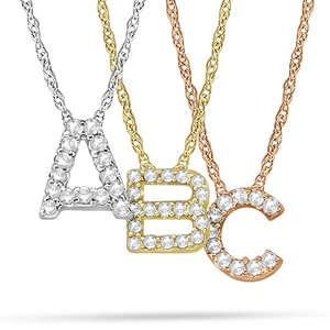 Collier avec pendentif initial en or blanc 14 carats, pavé de diamants, pendentifs et breloques élégants en diamants pour animaux de compagnie - Product Image 1