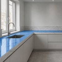 Film de protection de surface PE bleu indien, directement de l'usine, pour l'industrie et les panneaux de pierre reconstituée pour comptoirs en quartz et surfaces solides